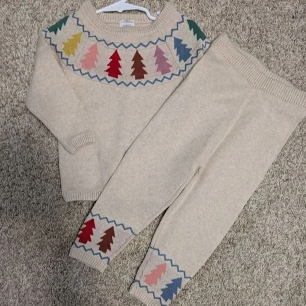 Hanna Andersson Organic Cotton Rainbow Trees Matching Set size 2T